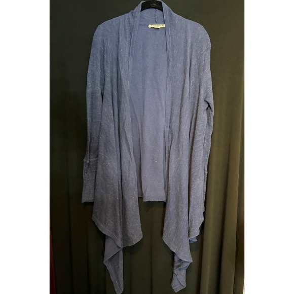 Ruff Hewn Sweaters - Women's Blue RuffHewn Waffle Knit Cardigan Size M